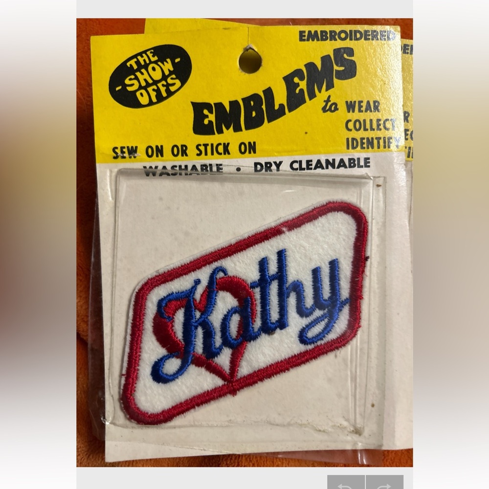 Emblems Patch 'The Show Offs' vintage 70s name Kathy